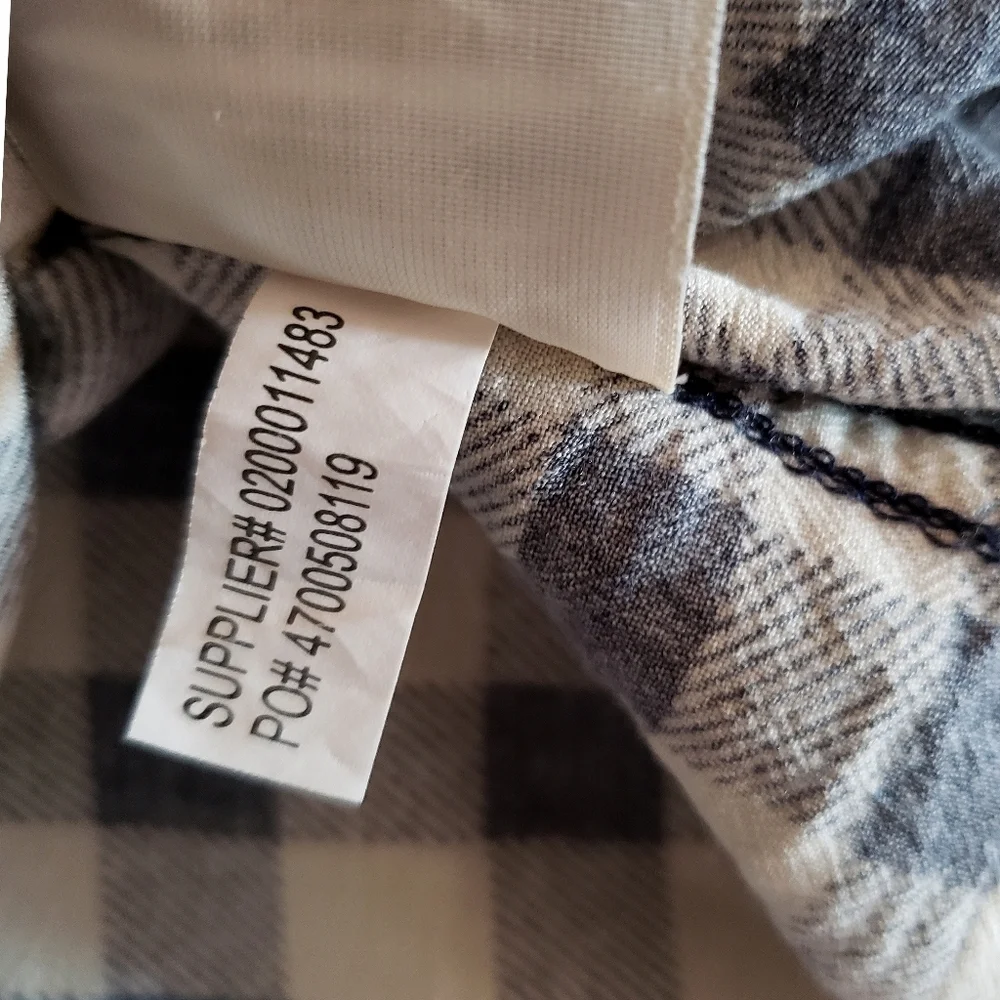 Ralph Lauren Denim & Supply Top L Womens Black Checkered Flannel Cropped Boxy - Picture 9 of 9